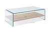 Picture of MURANO Bent Glass Coffee Table With Wooden Shelf
