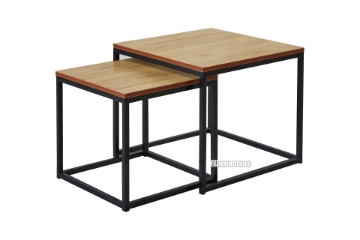 Picture of HENMAN Square Nesting Table (Oak & Black)