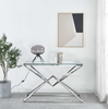 Picture of PYRAMID Clear Glass Top Console Table (Silver)