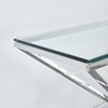 Picture of PYRAMID Clear Glass Top Console Table (Silver)