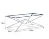 Picture of PYRAMID 120 Clear Glass Coffee Table (Silver)