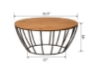 Picture of HENMAN 80 Round Coffee Table (Oak & Black)