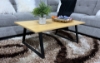 Picture of HENMAN 110 Rectangle Top with Straight Leg Coffee Table (Oak & Black)