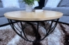 Picture of HENMAN 80 Round Coffee Table (Oak & Black)