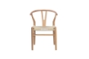 Picture of WISHBONE Solid Beech Wood Y Replica Chair (Natural Frame-Beige Seat) - 23"×21.5"×29"