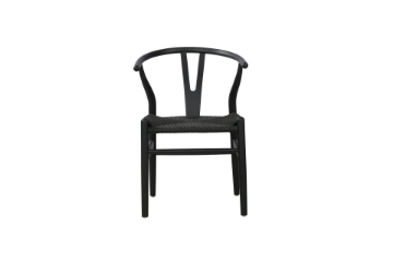 Picture of WISHBONE Solid Beech Y Replica Chair (Black Frame-Black Seat) - 23"×21.5"×29"