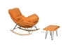 Picture of LOBSTER Fabric Rocking Chair with Footstool (Orange)