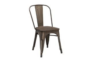 Picture of TOLIX Replica Dining Chair with Rustic Elm Seat - Gun