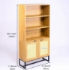 Picture of SAILOR 2 Door Bookshelf with Rattan (Oak)