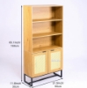 Picture of SAILOR 2-Door Bookshelf with Rattan (Oak)