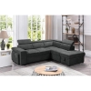 Picture of LUNA Sleeper/Sofa Bed Sectional Sofa with Storage Ottoman and 2 Stools (Dark Gray)