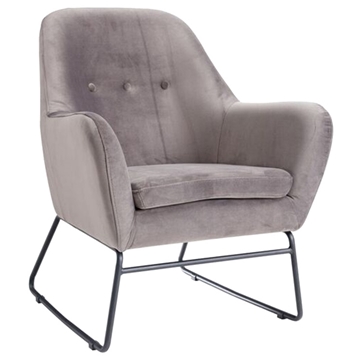 Picture of EUGEN Velvet Sleigh Armchair (Gray)