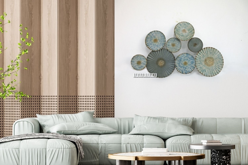 Picture of CIRCLES FRENCH STYLE METAL WALL ART (88CM X 55CM)