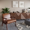 Picture of DAVID Mid-Century Armchair (Brown PU)