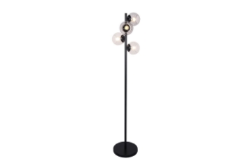 Picture of FLOOR LAMP 528 with Clear Round Glass Shades (Black)