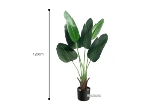 Picture of ARTIFICIAL PLANT 47"/71" Banana Leaf with Black Plastic Pot - 47"