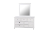 Picture of ELIZABETH 6-Drawer Dresser with Mirror (White)