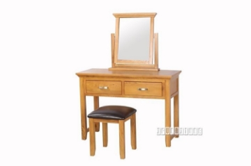 Picture of (FINAL SALE)NOTTINGHAM 2-Drawer Solid Oak Dresser with Mirror (Warm Honey)