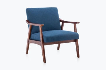 Picture of DAVID Mid-Century Armchair (Blue Linen)