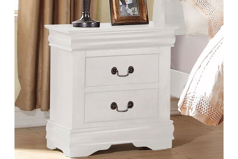 Picture of LOUIS PHILIPPE 2-Drawer Nightstand (White)