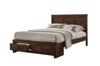 Picture of VENTURA Solid wood platform bed frame with storage drawers - Queen