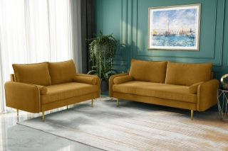 Picture of MARYJANET 3+2 Velvet Sofa Range (Ginger) - 3+2 Set