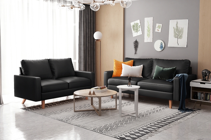 Picture of MAC Leather 3+2 Sofa Range (Black)