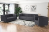 Picture of MISHTI Velvet Sofa Range (Gray) - Loveseat + Sofa Set