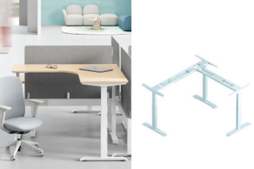 Picture of UP1 L SHAPE Adjustable Desk Frame in White or Black