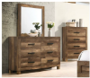 Picture of DERICK 6-Drawer Dresser with Mirror (Dark Brown)