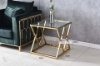 Picture of DIAMOND 55 Glass Top Side Table (Golden Stainless Steel Frame)