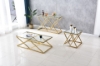 Picture of DIAMOND 55 Glass Top Side Table (Golden Stainless Steel Frame)