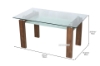 Picture of TANGULAR Tempered Glass Dining Table With Shelf  - Walnut Veneer