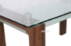 Picture of TANGULAR Tempered Glass Dining Table With Shelf  - Walnut Veneer