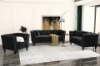 Picture of JERILYN Chesterfield Flared Arm Velvet Sofa Range (Black)