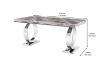 Picture of CARRA 71 inch Marble Top Stainless Steel Legs Dining Table  (Dark/Light Grey)
