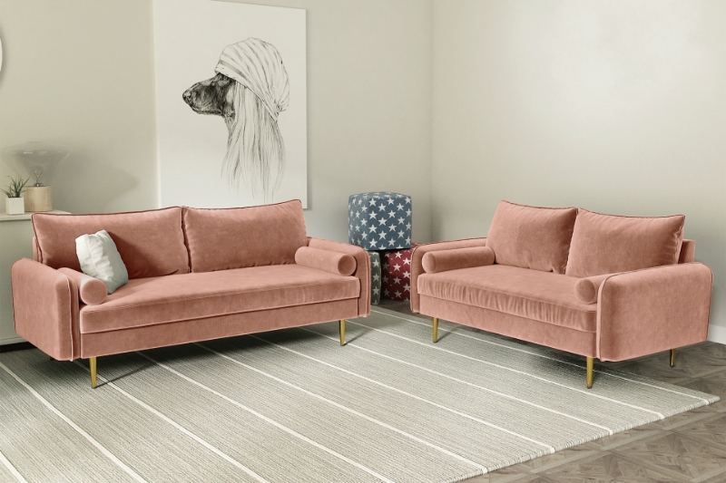 Picture of MARYJANET Velvet Sofa Range (Rose) - Final sale