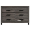 Picture of GLYNDON 6-Drawer Dresser with Mirror (Grey)