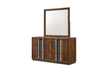 Picture of SANDRA 6-Drawer Dresser With Mirror (Walnut Color)