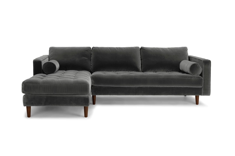Picture of FAVERSHAM Velvet Sectional Sofa (Gray)