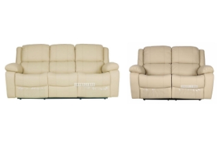 Picture of BRIGHTON RECLINING 1+ 2+3 Sofa Range (Beige) Air Leather- 3 + 2 Combo