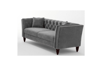 Picture of JERILYN Chesterfield Flared Arm Velvet Sofa Range (Gray) - 3 Seaters (Sofa)