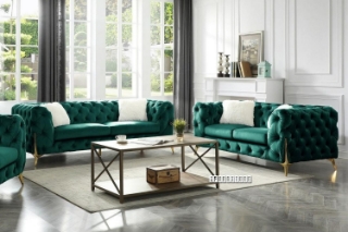 Picture of VIGO 3+2+1 Chesterfield Tufted Velvet Sofa Range (Green) - 3+2 Set