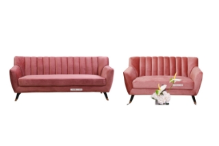 Picture of EVA 3+2+1 Velvet Sofa Range (Pink) - 3+2 Set