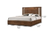 Picture of SANDRA Wood Bed Frame with LED Light Headboard in Queen/King Size (Walnut)