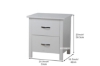 Picture of PORTLAND 2-Drawer Solid Wood Bedside Table (Matte White)