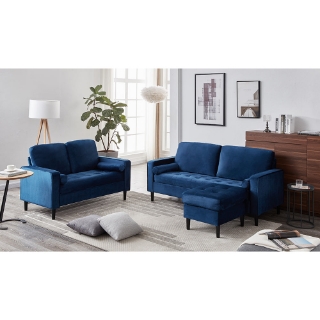 Picture of WALLUX Sofa (Navy Blue) - 2+3 Sofa Set