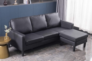 Picture of (Final Sale)LUMINA STEEL FRAME REVERSIBLE SECTIONAL SOFA IN BLACK PU
