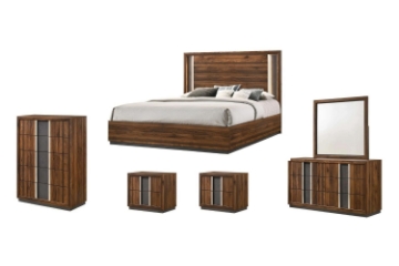 Picture of SANDRA 6PC BEDROOM COMBO (WALNUT COLOUR)- QUEEN