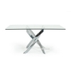 Picture of DALLAS 160 Glass Top Stainless Dining Table (Silver)